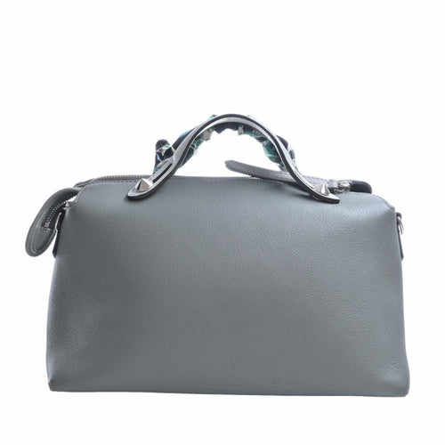 FENDI leather visor way medium handbag with twilly 8BL124 gray ladies