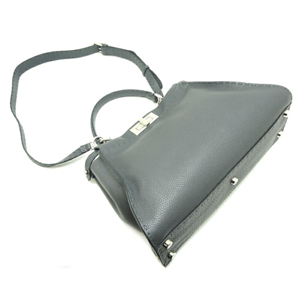 Fendi Peekaboo Medium 2Way Ladies Handbag 8BN290 Selleria Leather Gray