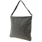 FENDI One Shoulder Bag Zucchino Canvas Made in Italy Brown Crossbody A4 Zipper Belt Unisex