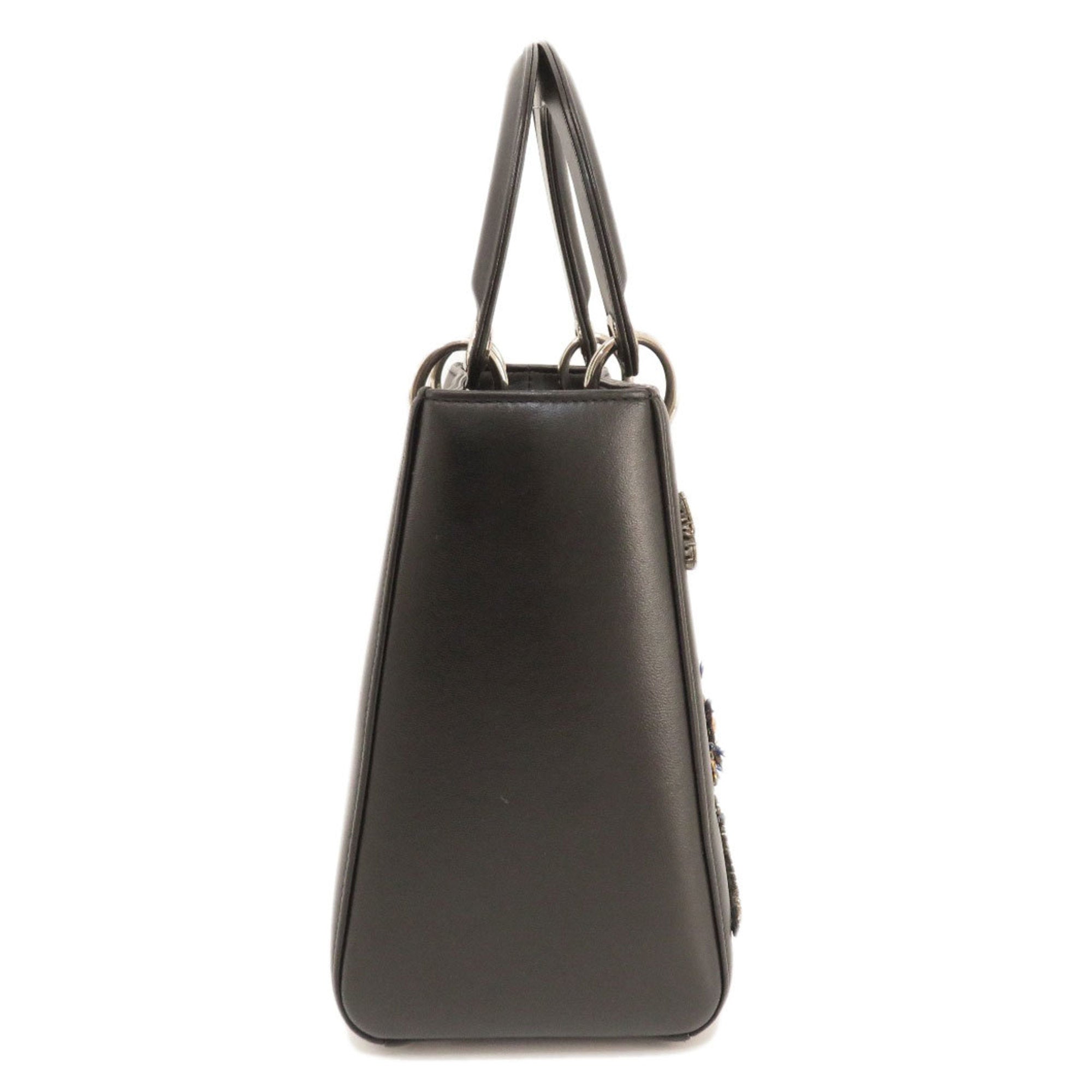 CHRISTIAN DIOR Lady Dragonfly Motif Handbag Calf Women's