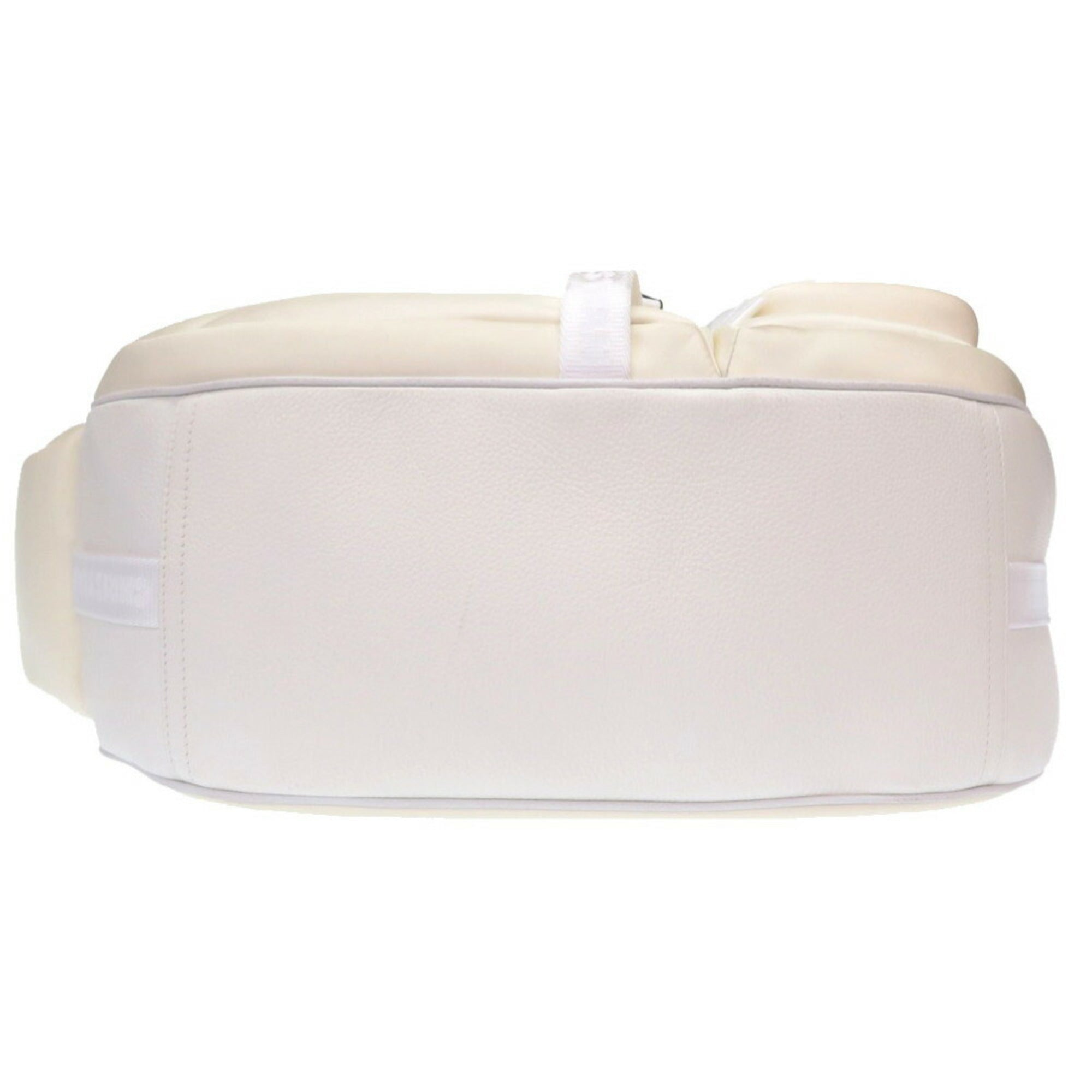 Christian Dior Dior Saddle Soft Bag Roller ster Leather Canvas White Shoulder