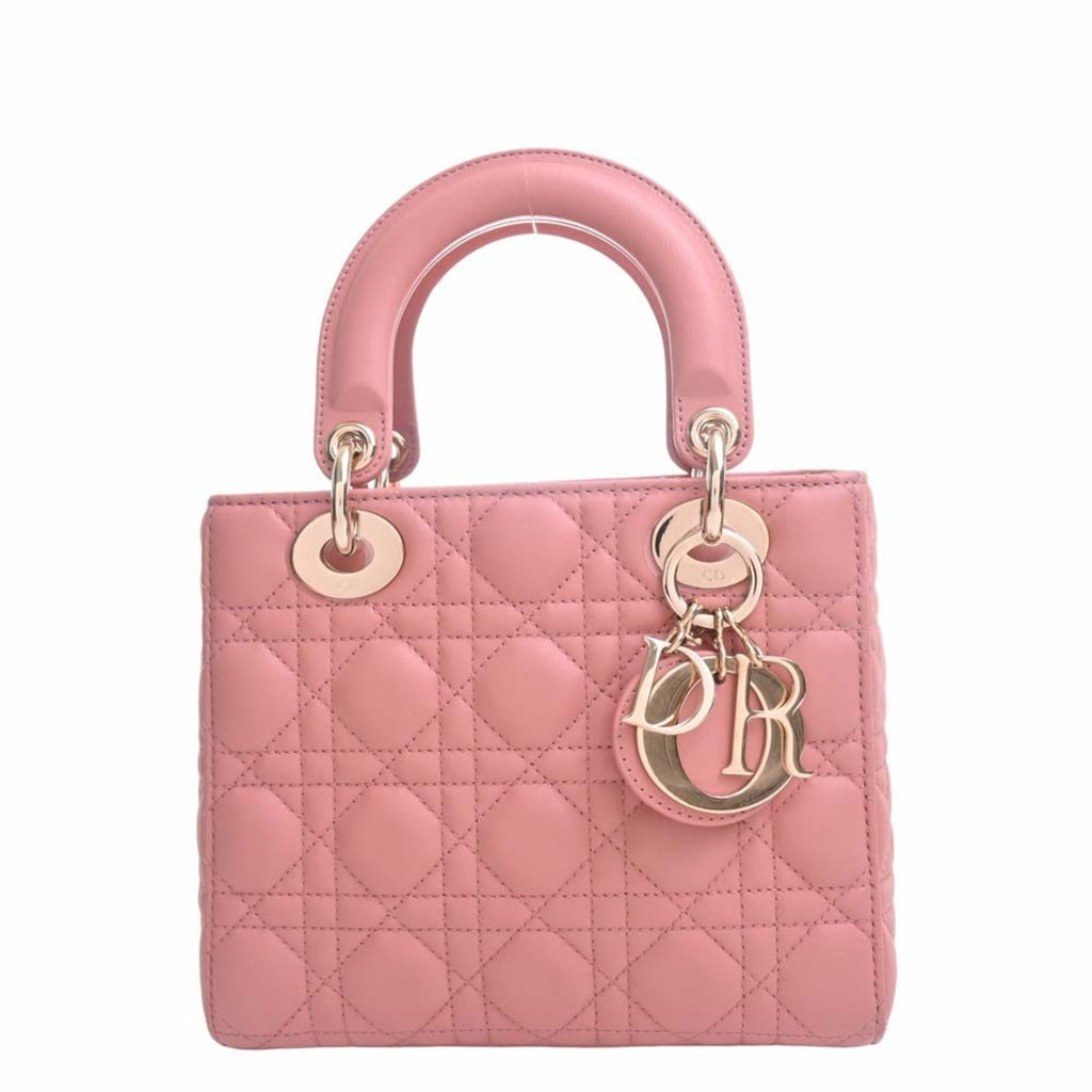 CHRISTIAN DIOR MY ABC DIOR My Lady Cannage Leather Handbag Pink Ladies
