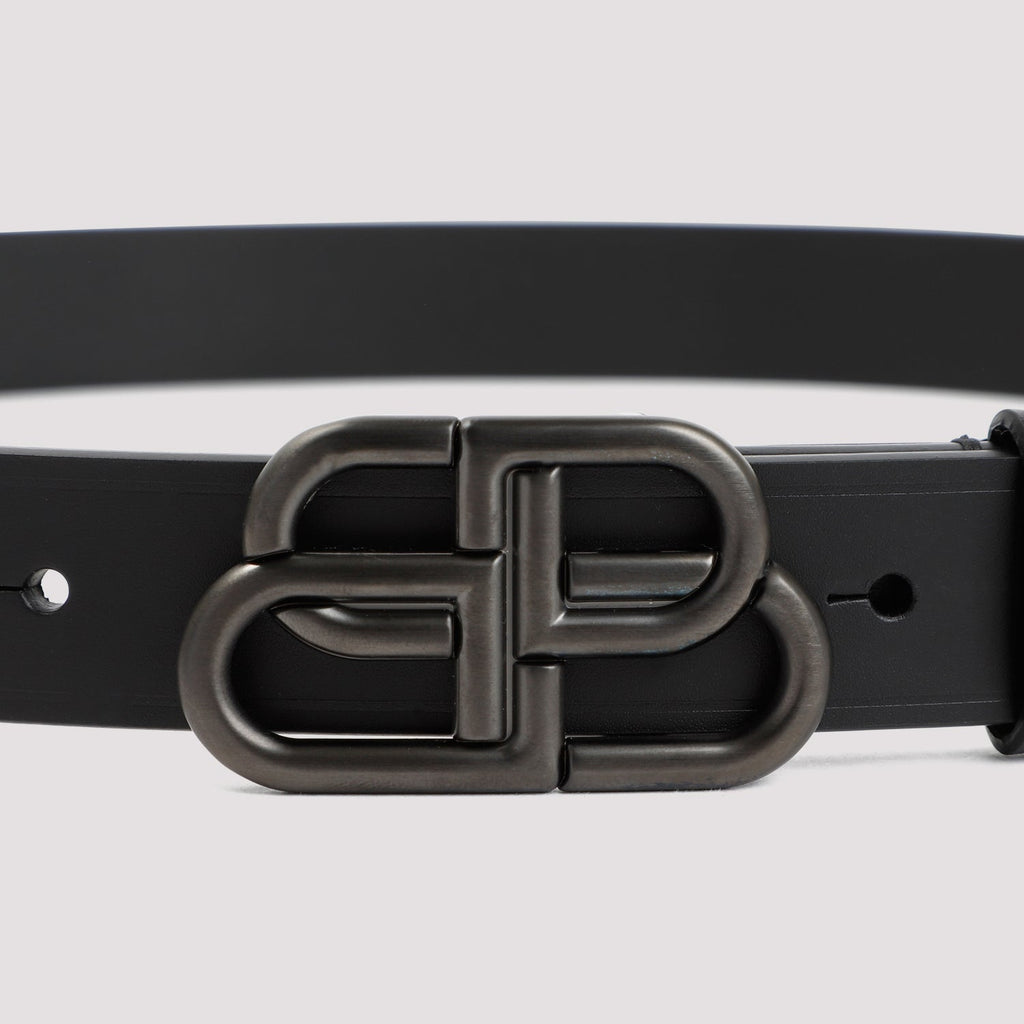 Balenciaga Leather Bb Belt Women