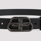 Balenciaga Leather Bb Belt Women