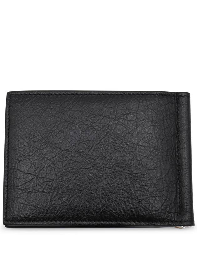 Balenciaga Logo Money Clip Half Wallet Black