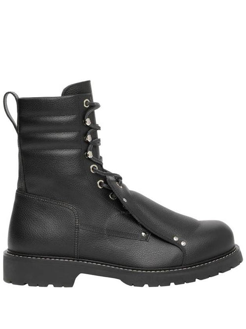 Burberry Burberry Lace Guard Detail Leather Ankle Boots, Brand Size 44 (US Size 11)