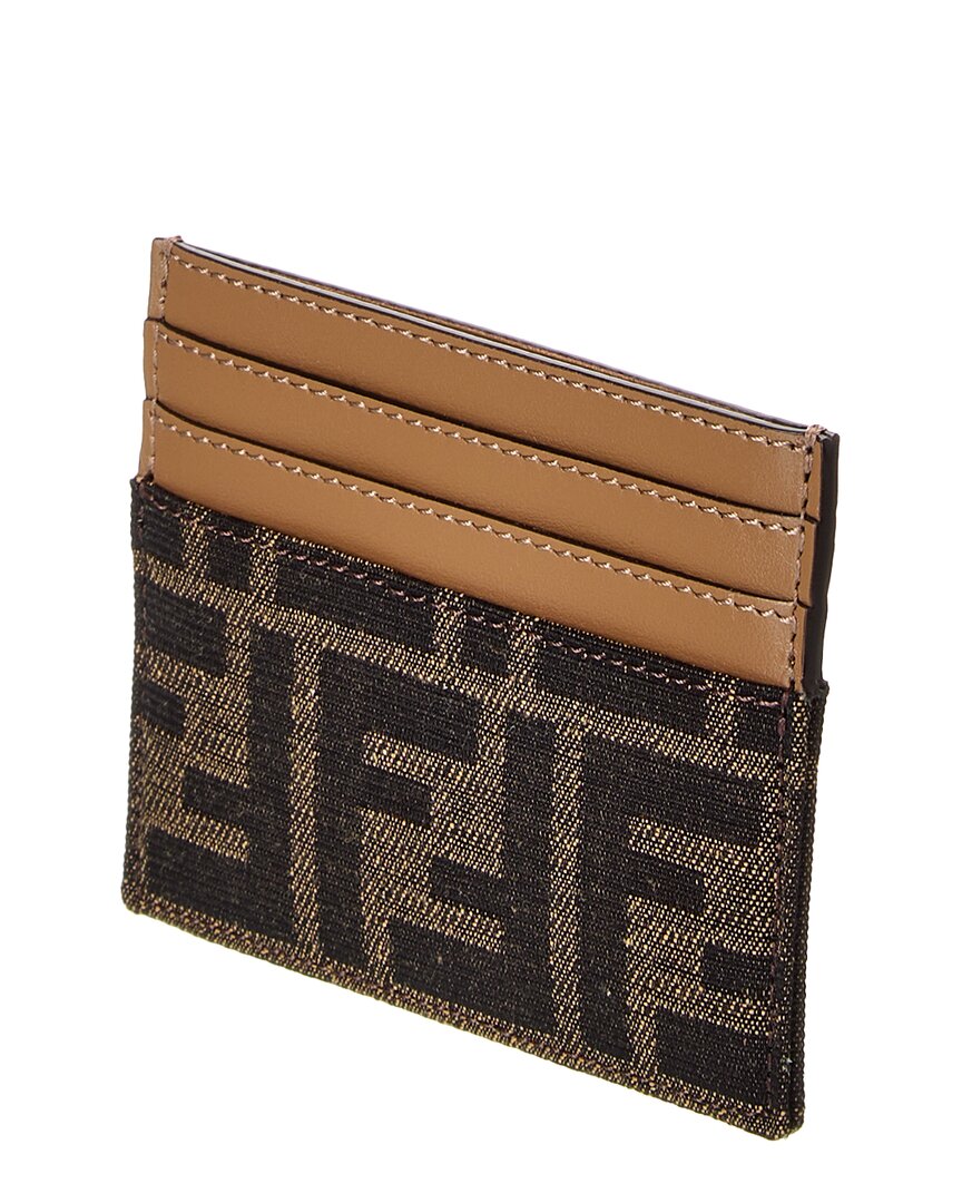 FENDI Baguette FF Jacquard & Leather Card Case