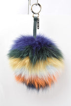 Fendi Fox Fur Calf Leather Keychain Bag Charm