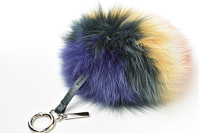 Fendi Fox Fur Calf Leather Keychain Bag Charm