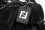 Fendi CROSSWORDS Black Woven Mesh Tote