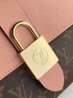 Louis Vuitton LOCKY BB 21 IN BROWN MONOGRAM CANVAS AND PEACH CALFSKIN GOLD BUCKLE