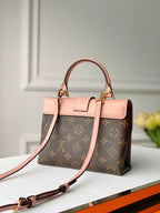 Louis Vuitton LOCKY BB 21 IN BROWN MONOGRAM CANVAS AND PEACH CALFSKIN GOLD BUCKLE