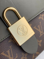 Louis Vuitton LOCKY BB 21 IN BROWN MONOGRAM CANVAS AND KHAKI GREEN CALFSKIN GOLD BUCKLE