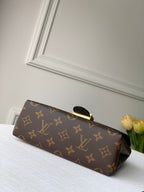 Louis Vuitton LOCKY BB 21 IN BROWN MONOGRAM CANVAS AND BLACK CALFSKIN GOLD BUCKLE