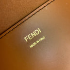 FENDI SHINE 40 TOTE BAG IN CARROT ORANGE EMBOSSED CALFSKIN
