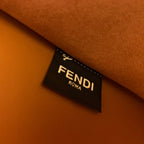 FENDI SHINE 40 TOTE BAG IN CARROT ORANGE EMBOSSED CALFSKIN