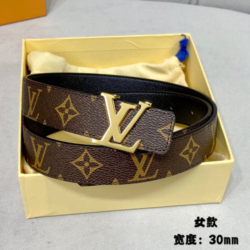 Louis Vuitton INITIALES 30 MM REVERSIBLE BELT IN BROWN MONOGRAM AND BLACK CALFSKIN GOLD HARDWARE