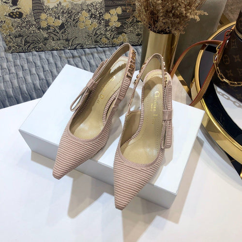 DIOR JA DIOR slingback pumps 65 all rose canelle embroidered cotton