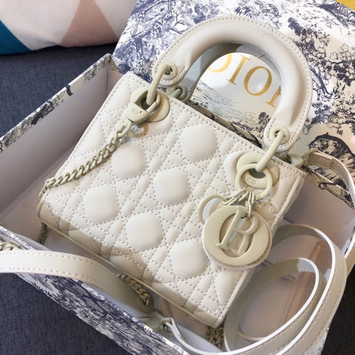 DIOR MINI LADY 17 BAG IN WHITE CALFSKIN