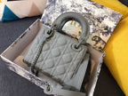 DIOR MINI LADY 17 BAG IN GREY CALFSKIN