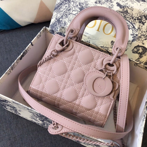 DIOR MINI LADY 17 BAG IN LIGHT PINK CALFSKIN