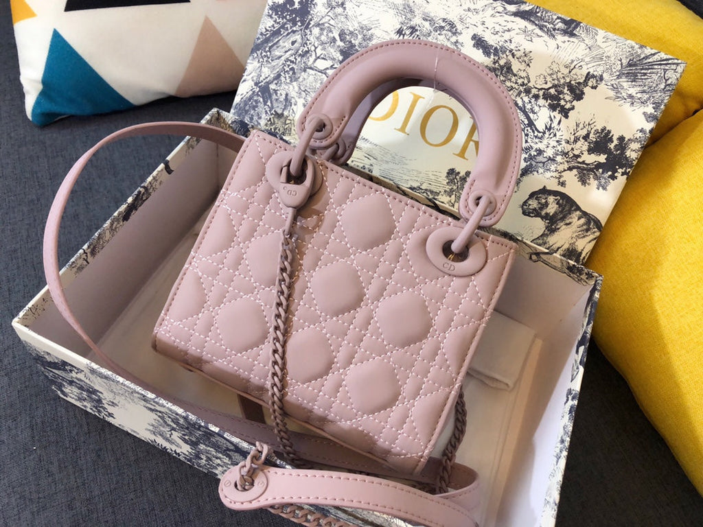 DIOR MINI LADY 17 BAG IN LIGHT PINK CALFSKIN