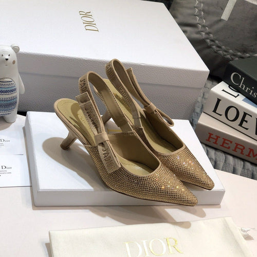 DIOR JA DIOR slingback pump 65 beige full diamond crystal and seude