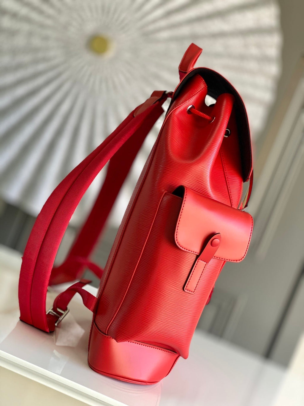 Louis Vuitton x SUPREME CHRISTOPHER SMALL BACKPACK 47 IN RED EPI CALFSKIN