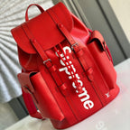 Louis Vuitton x SUPREME CHRISTOPHER SMALL BACKPACK 47 IN RED EPI CALFSKIN