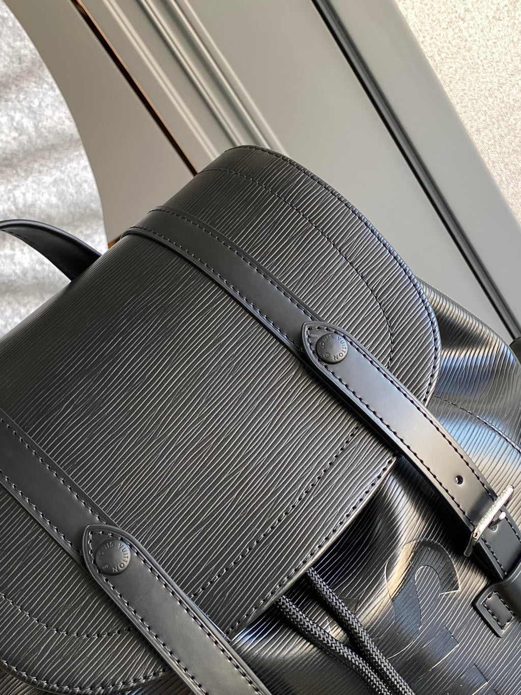 Louis Vuitton x SUPREME CHRISTOPHER SMALL BACKPACK 47 IN BLACK EPI CALFSKIN