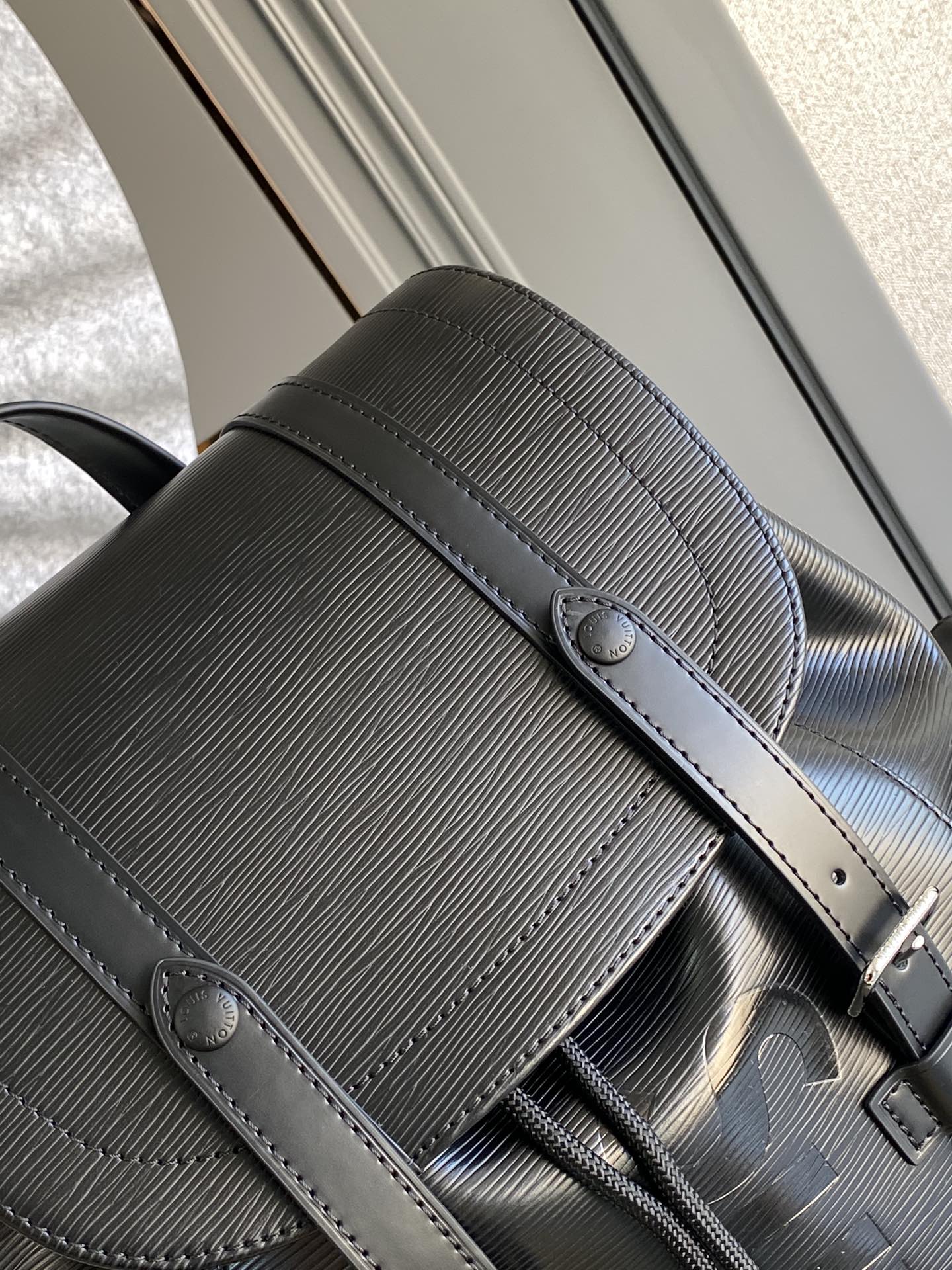 Louis Vuitton x SUPREME CHRISTOPHER SMALL BACKPACK 47 IN BLACK EPI CALFSKIN
