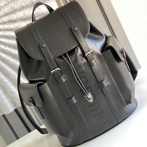 Louis Vuitton x SUPREME CHRISTOPHER SMALL BACKPACK 47 IN BLACK EPI CALFSKIN