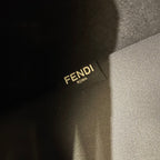 FENDI SHINE 40 TOTE BAG IN BLACK EMBOSSED CALFSKIN