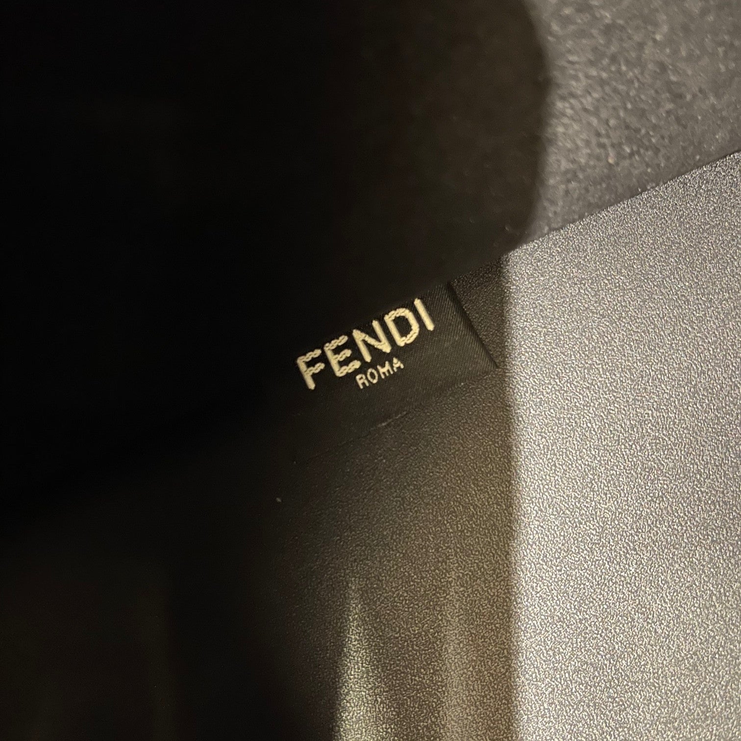 FENDI SHINE 40 TOTE BAG IN BLACK EMBOSSED CALFSKIN
