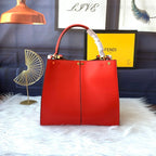 FENDI Peekaboo X-lite medium 30cm Bag red lambskin gold hardware