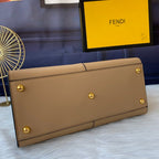 FENDI Peekaboo X-lite medium 30cm Bag light brown lambskin gold hardware