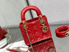 DIOR mini lady 17 red lambskin