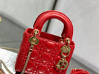 DIOR mini lady 17 red lambskin