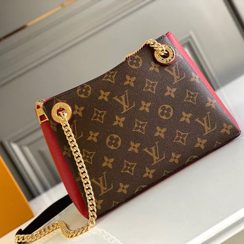 Louis Vuitton surene bb 24cm chain shoulder bag monogram canvas red calfskin