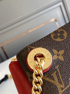 Louis Vuitton surene bb 24cm chain shoulder bag monogram canvas red calfskin