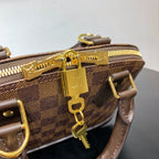 Louis Vuitton BRAIDED ALMA BB 23 IN BROWN DAMIER EBENE CANVAS GOLD BUCKLE