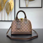Louis Vuitton BRAIDED ALMA BB 23 IN BROWN DAMIER EBENE CANVAS GOLD BUCKLE