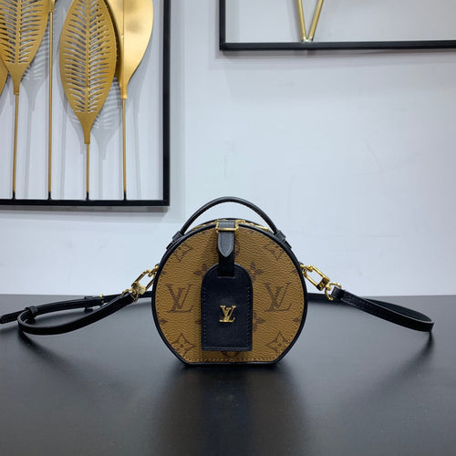 Louis Vuitton MINI BOITE CHAPEAU 13 IN BROWN MONOGRAM REVERSE CANVAS GOLD HARDWARE