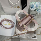 DIOR MINI LADY 17 MY ABC PINK LAMBSKIN