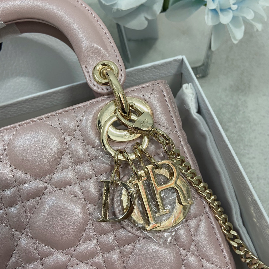 DIOR MINI LADY 17 MY ABC PINK LAMBSKIN