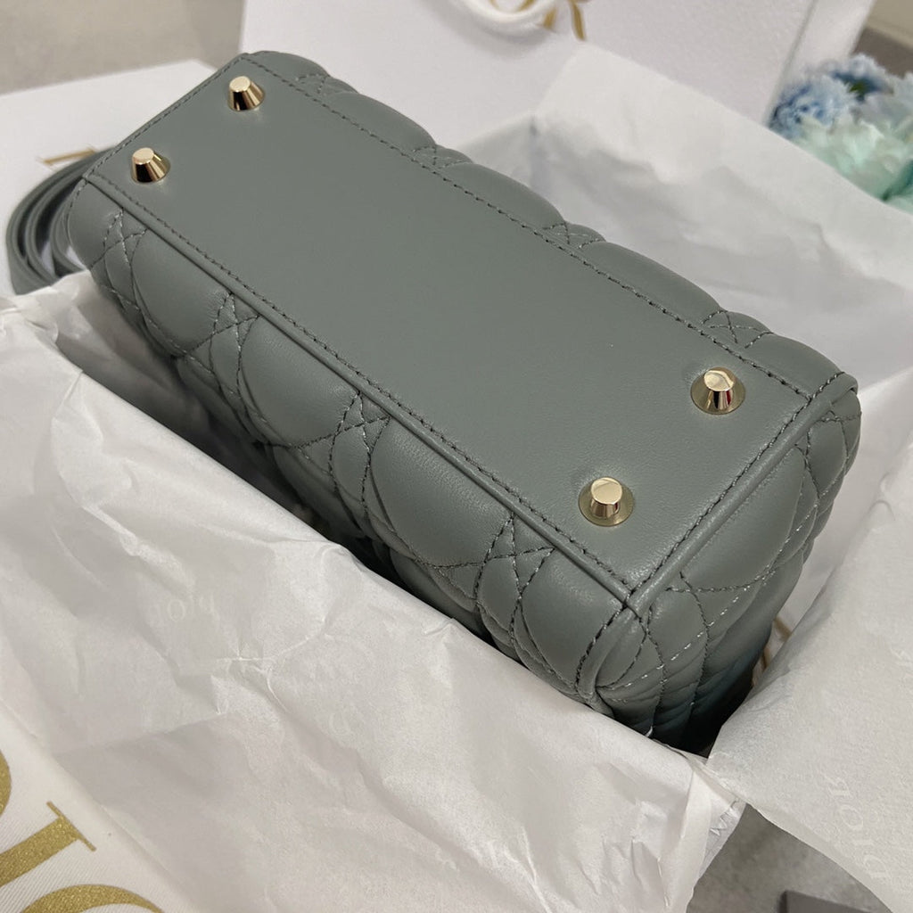 DIOR mini lady 17 rock gray lambskin