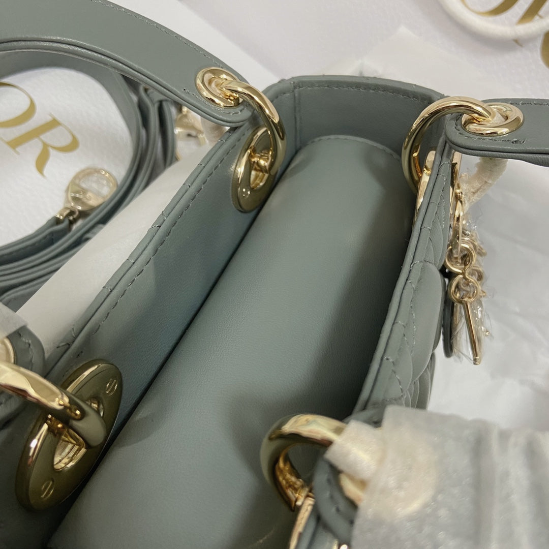 DIOR mini lady 17 rock gray lambskin