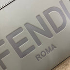 FENDI SHINE LARGE 35 TOTE IN SHADOW GREY CALFSKIN
