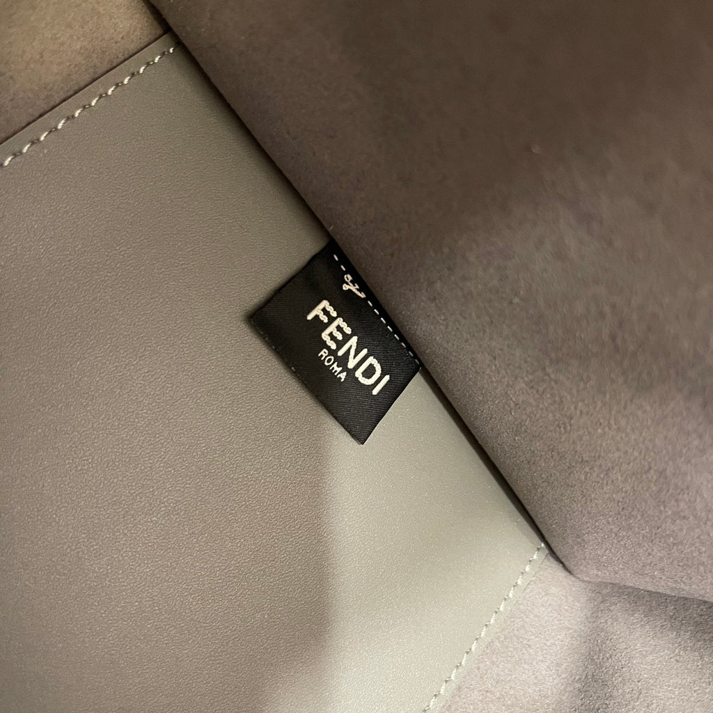 FENDI SHINE LARGE 35 TOTE IN SHADOW GREY CALFSKIN