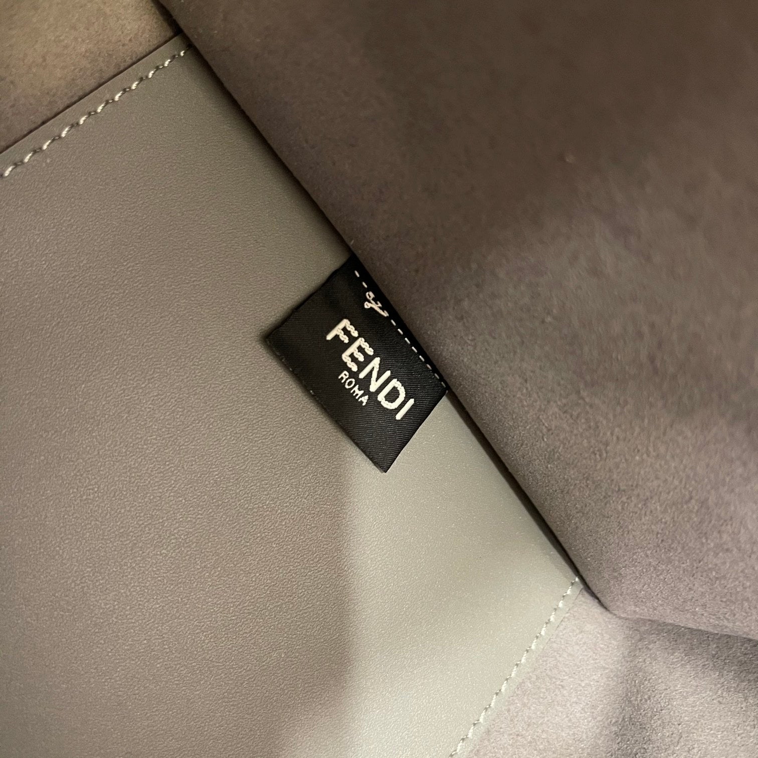 FENDI SHINE LARGE 35 TOTE IN SHADOW GREY CALFSKIN